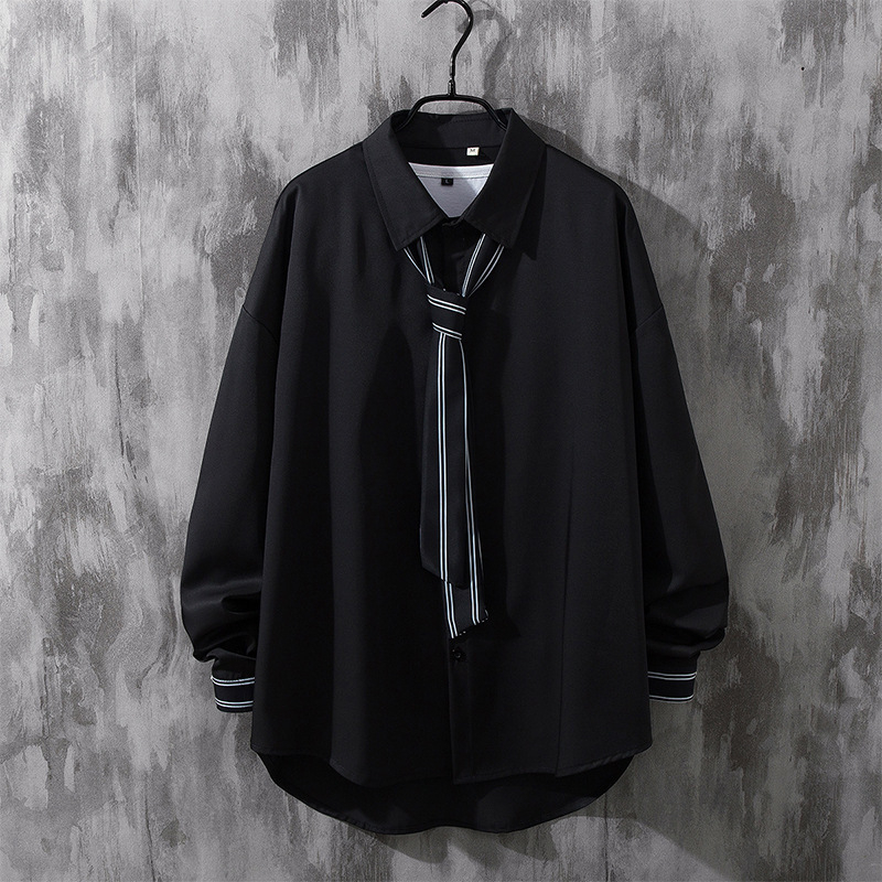 Pánska košeľa s dlhými rukávmi, voľný strih, Vinylon 70% látka, tenká, jeseň 2022