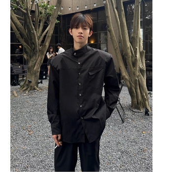 Košeľa, voľný strih, dlhý rukáv, golier s reverom, polyester