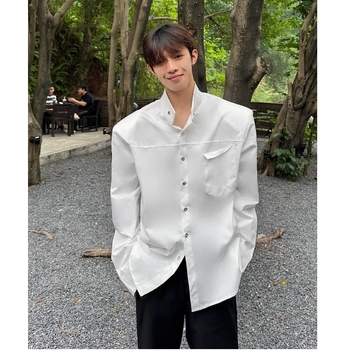 Košeľa, voľný strih, dlhý rukáv, golier s reverom, polyester