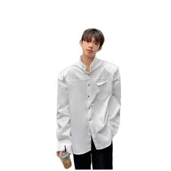 Košeľa, voľný strih, dlhý rukáv, golier s reverom, polyester