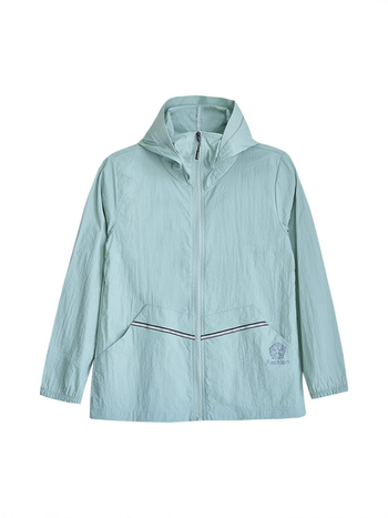 Jachetă de protecție solară din nylon pentru femei, subțire, croială lejeră, mâneci lungi cu fermoar, model geometric, stil japonez, UPF50+