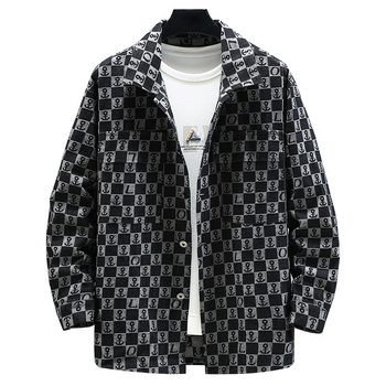 Denim dzseki, laza szabású, ingnyakú gallérrel, hosszú ujjú, egysoros gombolású, fedőzsebes zsebek