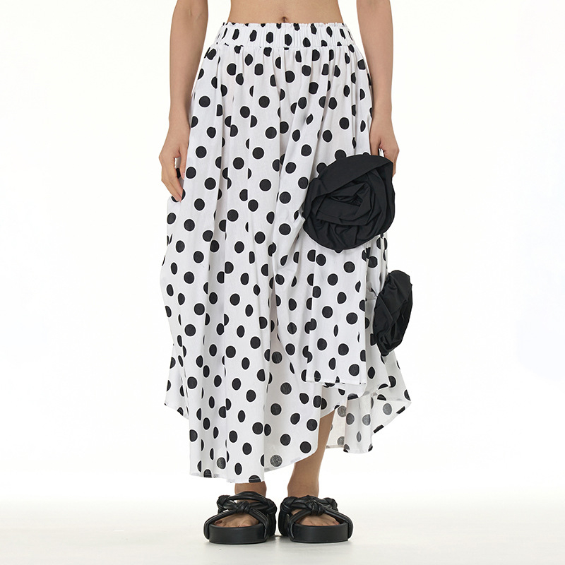 Fustă cu siluetă umbrelă, design colaj, țesătură din bumbac pentru cămașă, 95% bumbac, stil urban