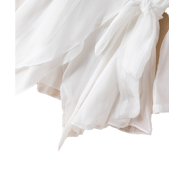 Bluză cardigan cu decolteu în V, țesătură din polyester, croială lungă, mâneci 3/4, pentru femei adulte