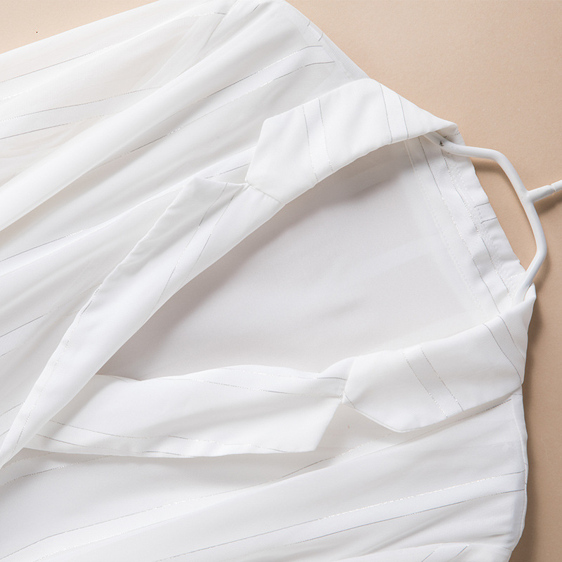 Bluză cardigan cu decolteu în V, țesătură din polyester, croială lungă, mâneci 3/4, pentru femei adulte