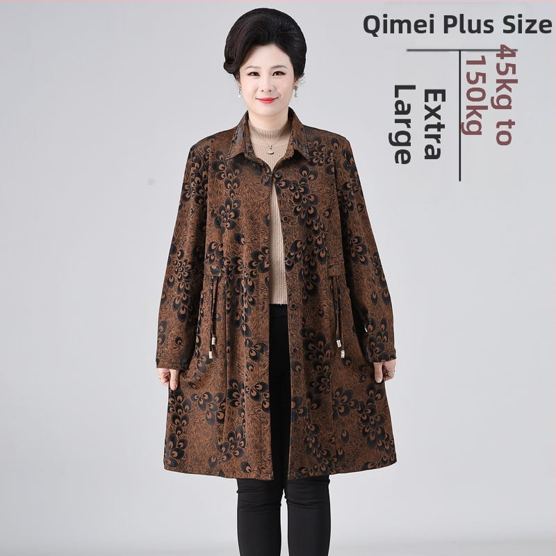 Bluza cu mâneci lungi și palton trench de lungime medie, model Phoenix tail, material carved new fabric, 95% poliester, Spandex <30%, Primăvara 2024