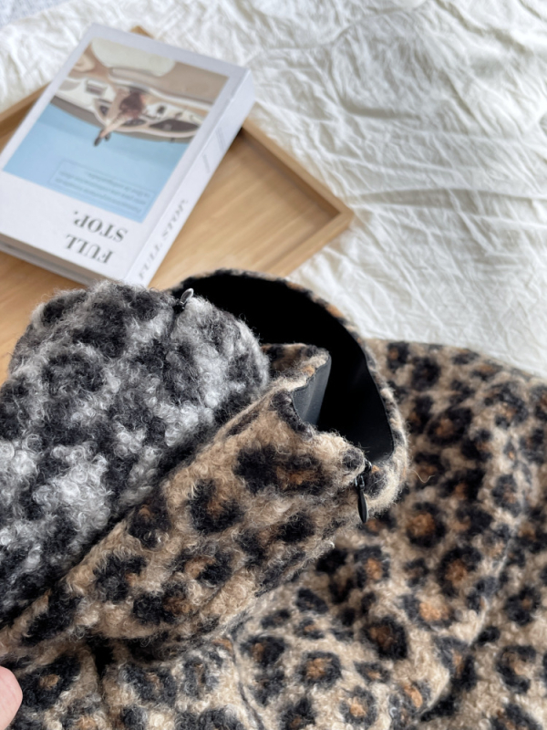 Ženska suknja s leopard printom, A-linija, srednja duljina, pamukova mješavina materijala, zima 2025