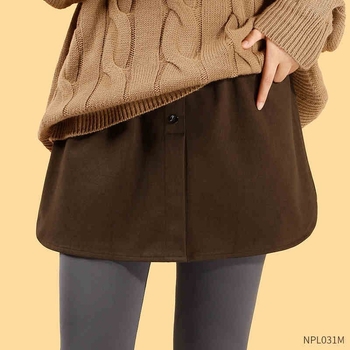 Hanorac de iarnă cu design care acoperă șoldurile și bază stratificată, fustă evazată detaliu, țesătură mercerizată, amestec lână-poliester, Primăvara 2025