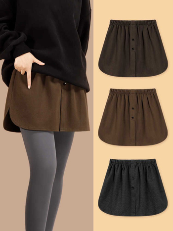 Hanorac de iarnă cu design care acoperă șoldurile și bază stratificată, fustă evazată detaliu, țesătură mercerizată, amestec lână-poliester, Primăvara 2025