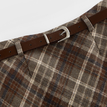 Fustă Tip A, țesătură din lână, stil elegant pentru naveta zilnică, iarna 2025