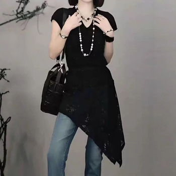 Fustă midi dantelă cu model floral rupt, poliester cu elastan până la 30%, vara 2025