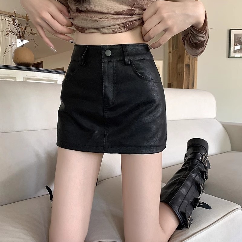 Fustă A-line scurtă, cu fermoar și nasturi, material acrilic, iarnă 2023