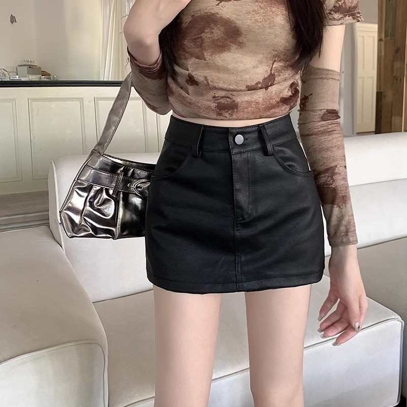 Fustă A-line scurtă, cu fermoar și nasturi, material acrilic, iarnă 2023