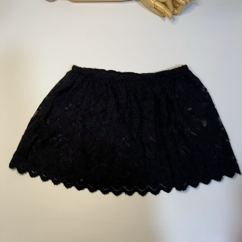 Пола с А-образна линия, къса дължина, полиестер-спандекс смес, висока еластичност, стил социалит