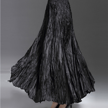 Fustă plisată din chiffon, talie înaltă cu elastic, culoare solidă, 95% poliester, vară 2025