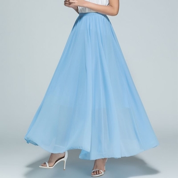 Fustă în linie A, Șifon de înaltă calitate, Material șifon, Rochie lungă, Colaj cusut