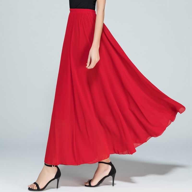 Fustă în linie A, Șifon de înaltă calitate, Material șifon, Rochie lungă, Colaj cusut