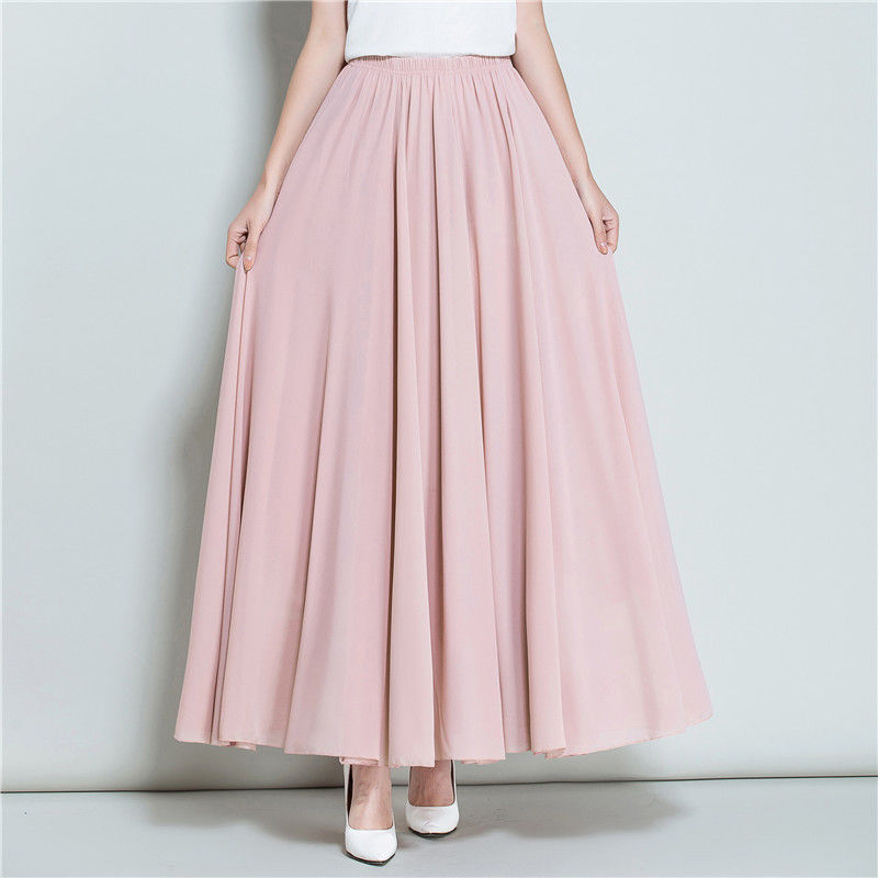 Fustă în linie A, Șifon de înaltă calitate, Material șifon, Rochie lungă, Colaj cusut