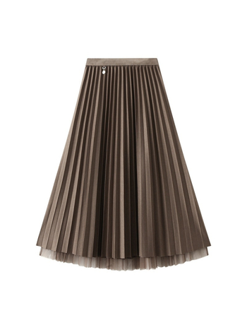 Redőzött midi szoknya, viszkóz szövet, poliészter 95%+, mikroelasztikus, tavasz 2025