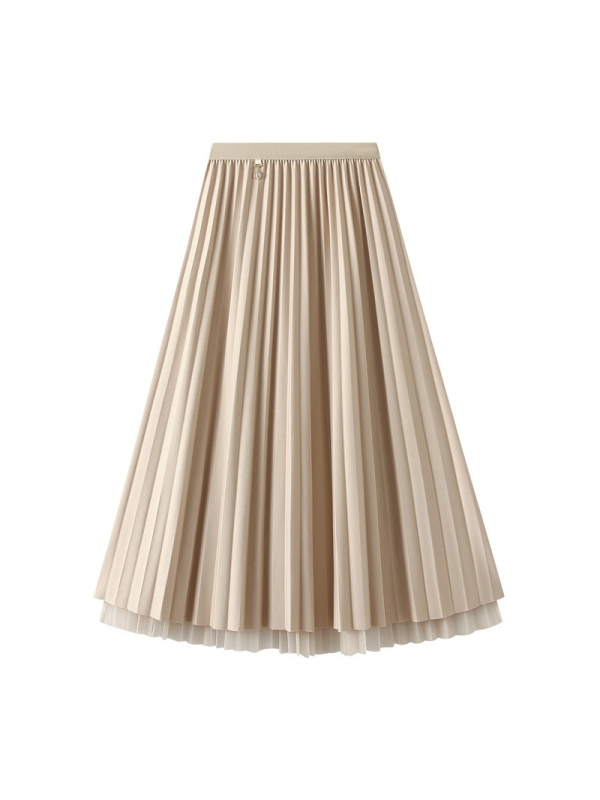 Redőzött midi szoknya, viszkóz szövet, poliészter 95%+, mikroelasztikus, tavasz 2025