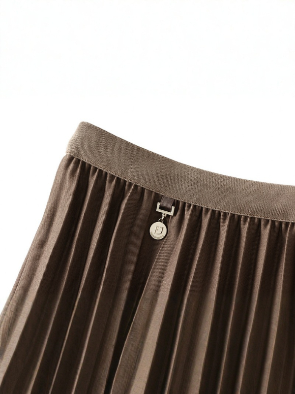 Redőzött midi szoknya, viszkóz szövet, poliészter 95%+, mikroelasztikus, tavasz 2025
