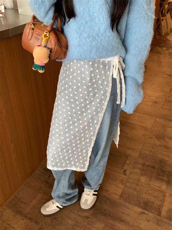 Cvjetna šifon suknja, poliester 95%+, midi duljina, svjež i sladak stil