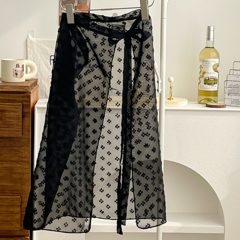 Cvjetna šifon suknja, poliester 95%+, midi duljina, svjež i sladak stil