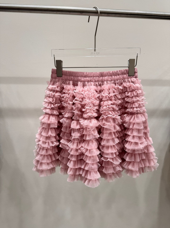 Fustă damă tip cake din plasă, talie înaltă, stil casual japonez-coreean, poliester 95%+