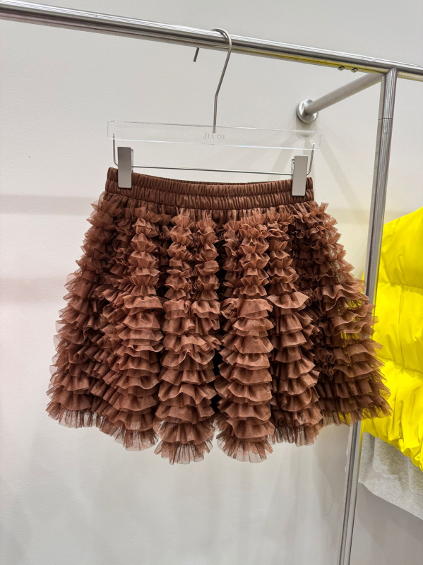 Fustă damă tip cake din plasă, talie înaltă, stil casual japonez-coreean, poliester 95%+