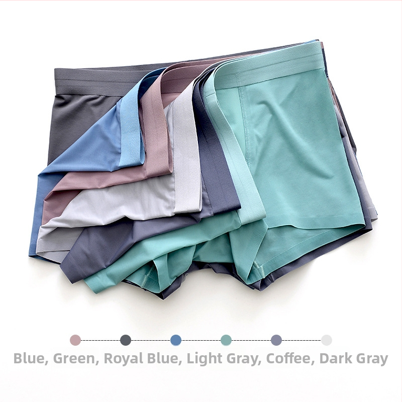 Vīriešu bezšuvju bokseršorti no Ice Silk auduma, 31-40D, cirkšņa odere Spandex 85%