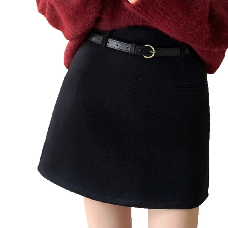 A-linijska vunena suknja, proljeće 2025, stil zvijezda, elastična tkanina