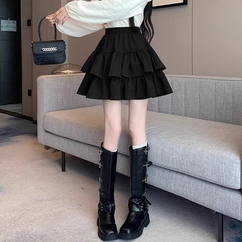 Plus veľkosť A-line plisovaná sukňa, polyester, mikroelastická, leto 2025