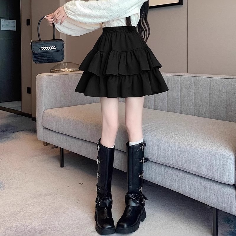 Plus veľkosť A-line plisovaná sukňa, polyester, mikroelastická, leto 2025