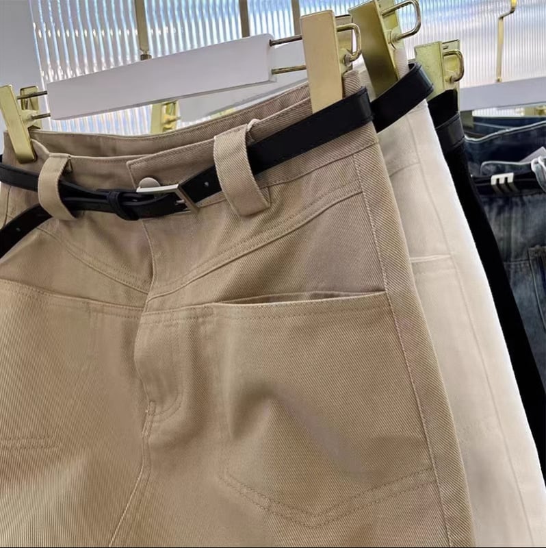 Fustă din denim în linie A, talie înaltă cu elastic, lungime scurtă, Vara 2023