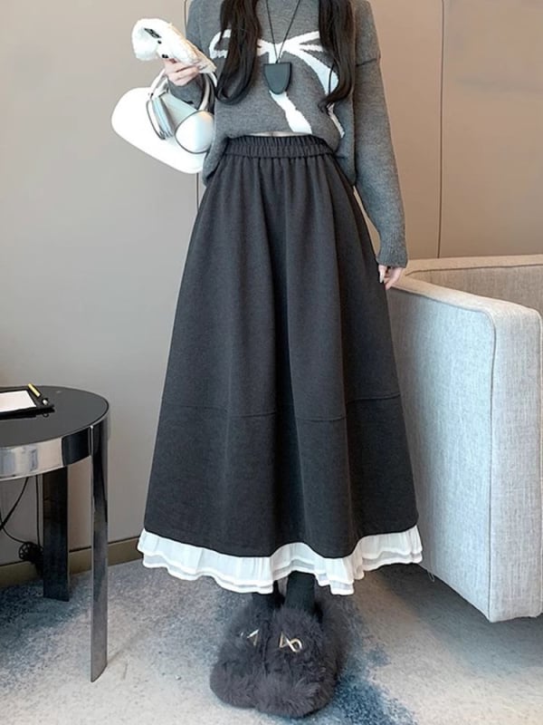 Suknja A-linije, srednja duljina, glavni sadržaj tkanine 90–95%, proljeće 2025