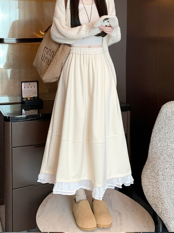 Suknja A-linije, srednja duljina, glavni sadržaj tkanine 90–95%, proljeće 2025