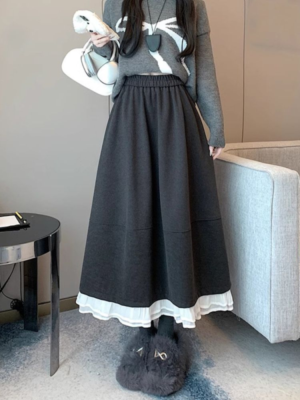 Suknja A-linije, srednja duljina, glavni sadržaj tkanine 90–95%, proljeće 2025