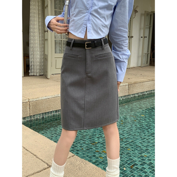 A-linijska kratka suknja od poliestera, mikroelastična, jednobojni uzorak, gradski stil