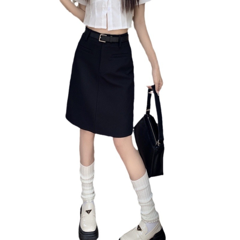 A-linijska kratka suknja od poliestera, mikroelastična, jednobojni uzorak, gradski stil