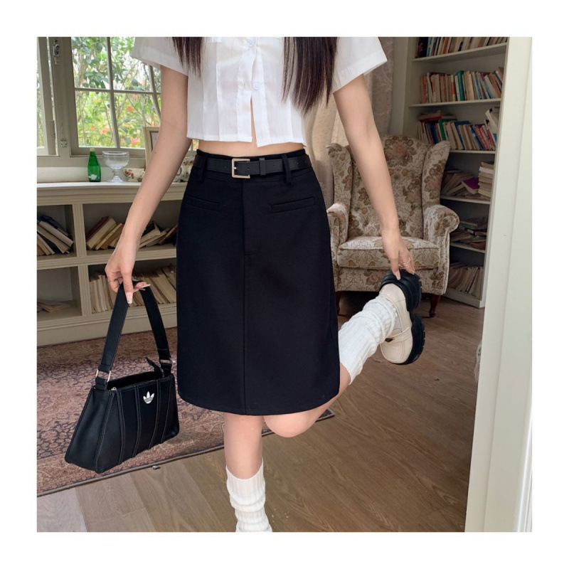 A-linijska kratka suknja od poliestera, mikroelastična, jednobojni uzorak, gradski stil