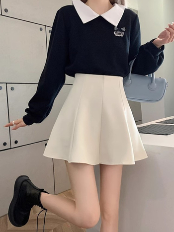 Fustă irregulară, poliester, compoziție principală 95%+, stil coreean, cusută în tehnică colaj