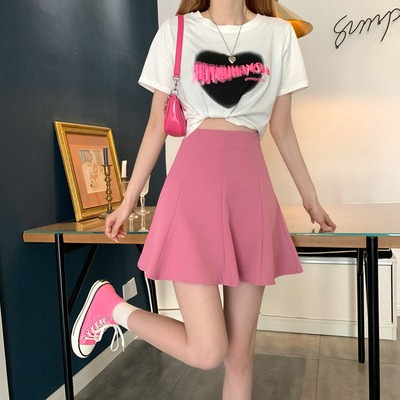 Fustă irregulară, poliester, compoziție principală 95%+, stil coreean, cusută în tehnică colaj