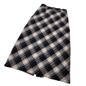 Sukňa A-línie s geometrickým káro vzorom, stredná dĺžka, polyester, mikro pružnosť