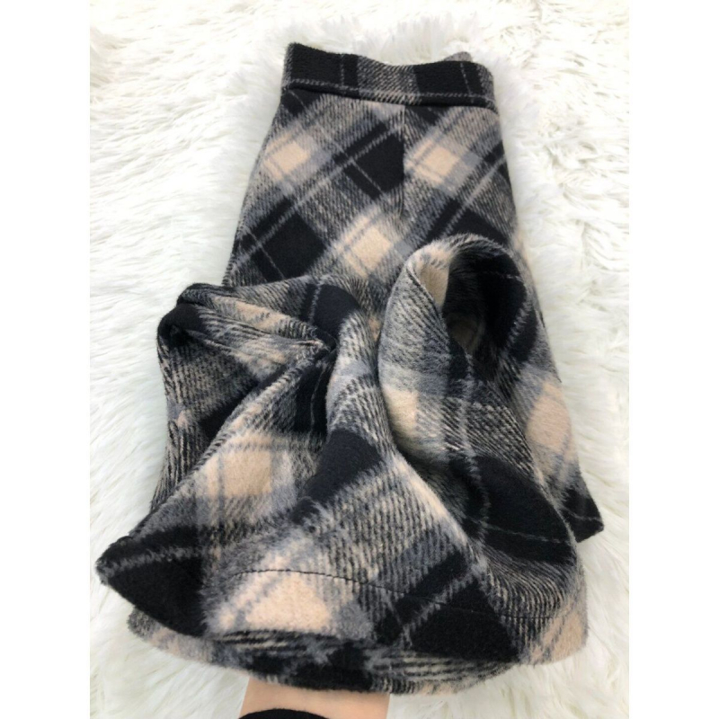 Sukňa A-línie s geometrickým káro vzorom, stredná dĺžka, polyester, mikro pružnosť