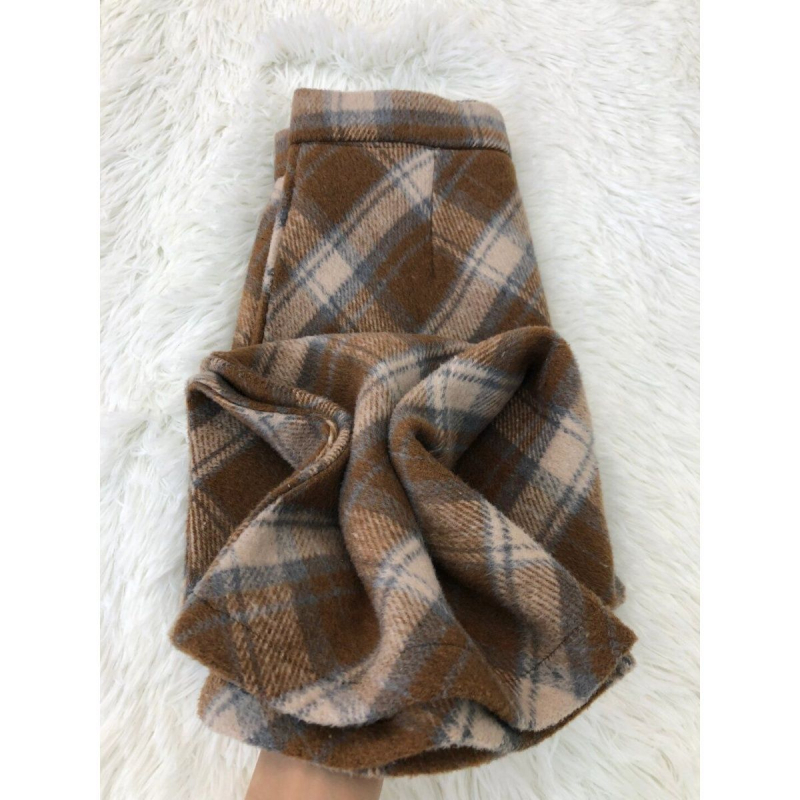 Sukňa A-línie s geometrickým káro vzorom, stredná dĺžka, polyester, mikro pružnosť