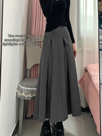 Sukňa A-liniová midi, spandexový materiál, dámsky elegantný štýl, jeseň 2023