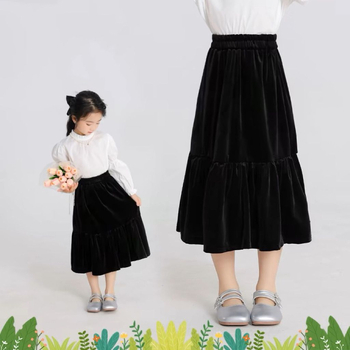 Lányoknak készült Chenille és Spandex cake skirt, középső hossz, 2025 tavasz