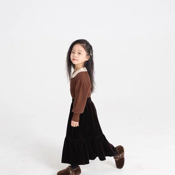 Lányoknak készült Chenille és Spandex cake skirt, középső hossz, 2025 tavasz