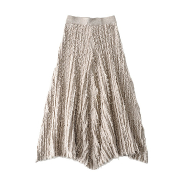 Пола с А-образна линия, средна дължина, полиестерна тъкан, микроеластичност, японско-корейски ежедневен стил