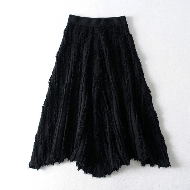 Пола с А-образна линия, средна дължина, полиестерна тъкан, микроеластичност, японско-корейски ежедневен стил